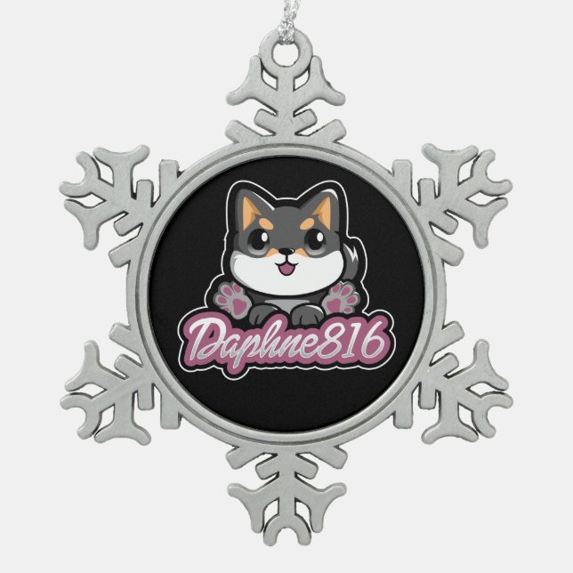 Daphne 816 Schneeflocke-Verzierung Schneeflocken Zinn-Ornament (Vorderseite)