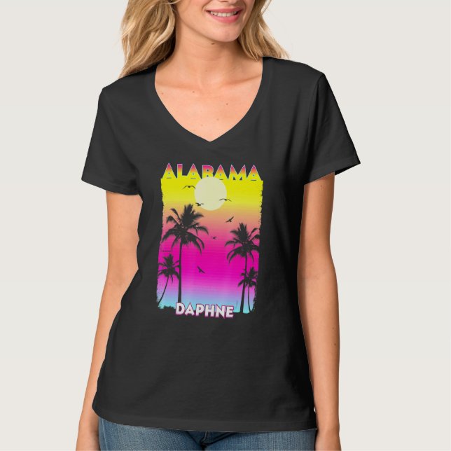 Daphne Alabama Al Summer Vintag Sunset T-Shirt (Vorderseite)