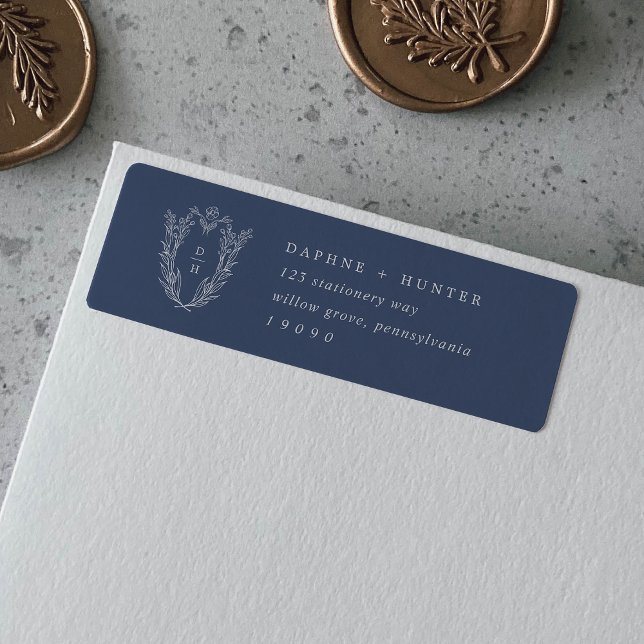 DAPHNE Dark Blue Minimalistische Rücksendeadressen (DAPHNE Dark Blue Minimalist Return Address Labels)