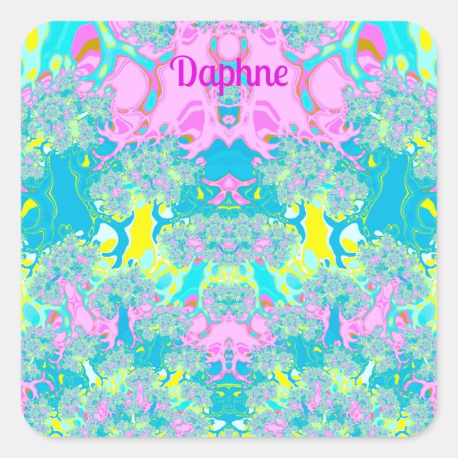 DAPHNE ~ PASTEL PERFEKTION ~ QUADRATISCHER AUFKLEBER (Vorderseite)