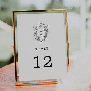 DAPHNE Schwarz-weiß Elegante Hochzeiten Tischnumme Einladung