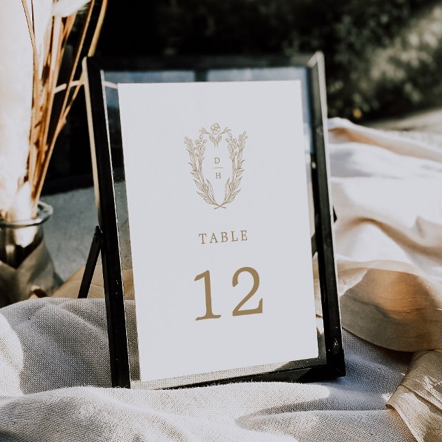 DAPHNE Simple Gold White Wedding Tischnummern (DAPHNE Simple Gold White Wedding Table Numbers)