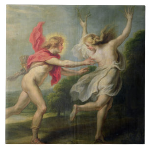 Daphne und Apollo (Öl) Fliese