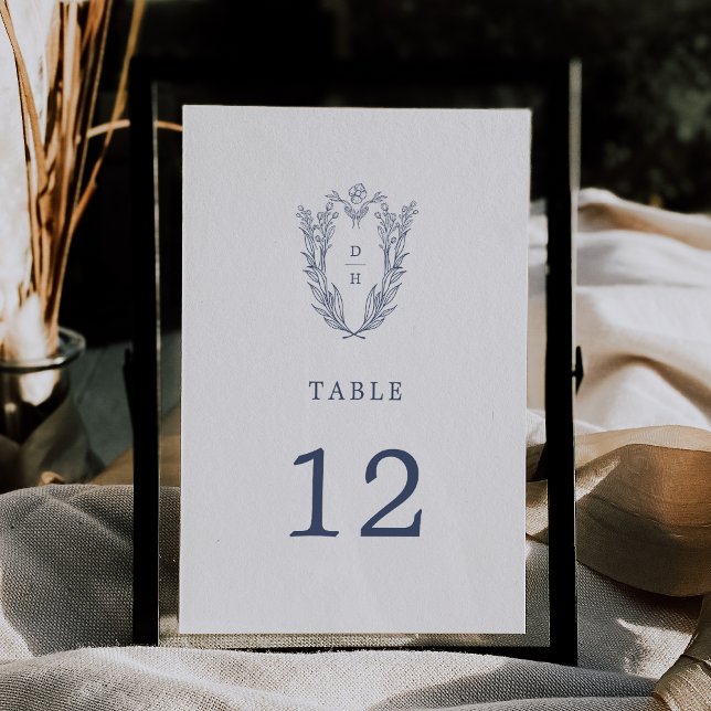 DAPHNE White Blue Botanical Wedding Tischnummern (DAPHNE White Blue Botanical Wedding Table Numbers)