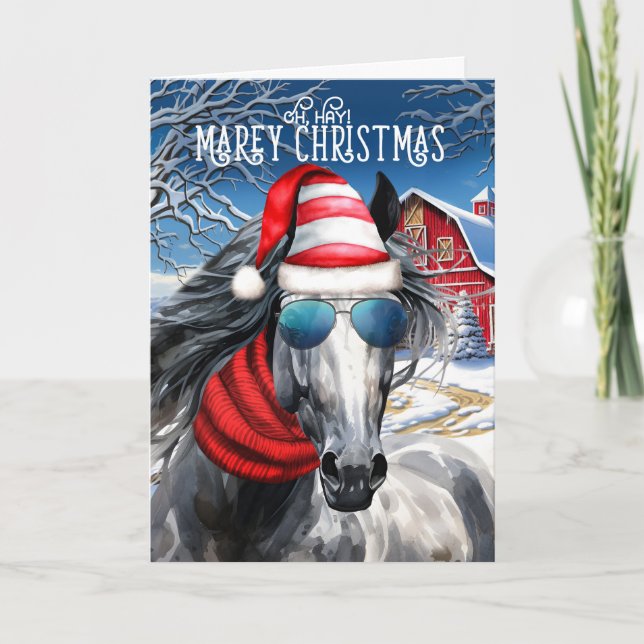 Daple Gray Horse Funny MARE Weihnachten (Vorderseite)