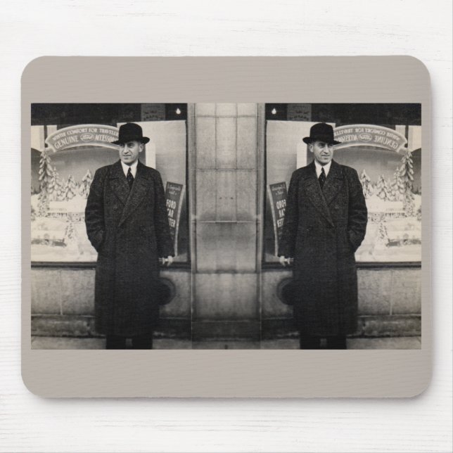 dapper 1930er Zwillingsmenleute Foto Mousepad (Vorne)