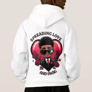 Dapper African American Boy mit Rose Valentine Hoodie