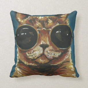Dapper Animal Kitty in Sonnenbrille Kissen