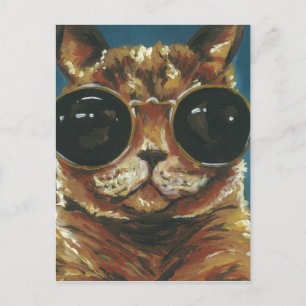 Dapper Animal   Kitty in Sonnenbrille Postkarte