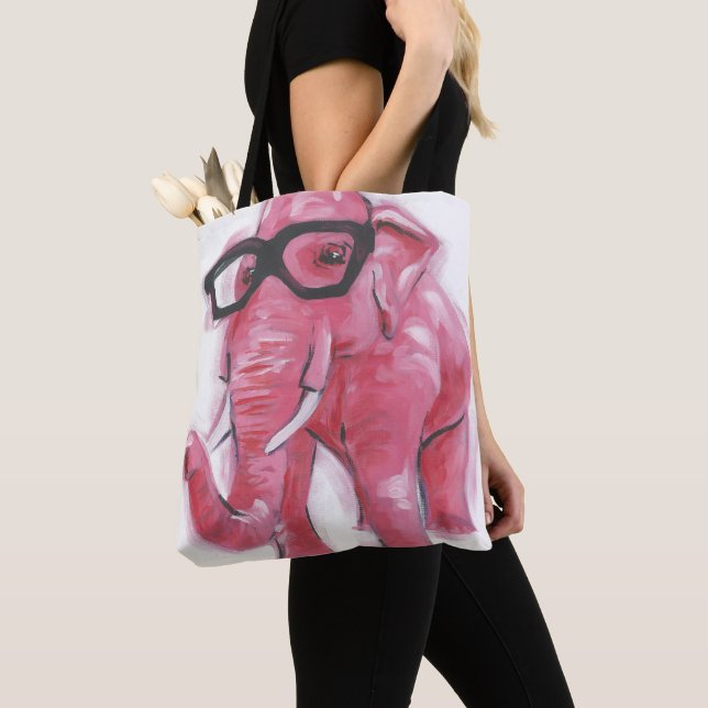 Dapper Animal | Rosa Elefant in Brille (Von Nahem)