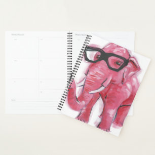 Dapper Animal Rosa Elefant in Brille Planer
