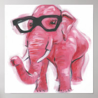Dapper Animal | Rosa Elefant in Brille