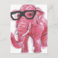 Dapper Animal | Rosa Elefant in Brille