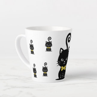 Dapper Black Cat Mug, Kitty with Bow Tie Milchtasse