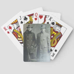 Dapper Brothers in Overcoats RPPC B&W Foto Image Spielkarten