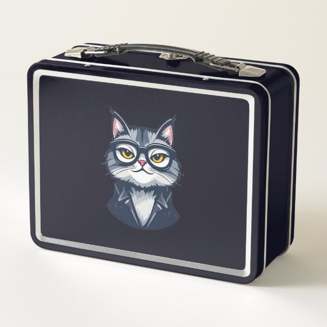 Dapper Cat in Glass & Anzug Lunch Box (Rückseite)