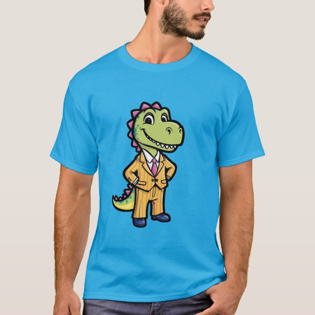 Dapper Dinosaur in einem Anzug-T - Shirt (Vorderseite)