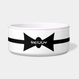 Dapper Dog Black BowTie Personalisiert Napf