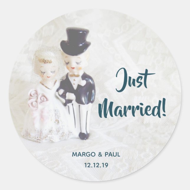 Dapper Dolls Hochzeit Aufkleber (Vorderseite)