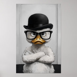 Dapper Duck mit Brille und Bowler Hat Art Print Poster
