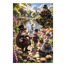 Dapper for friends, Victorian garden party art pos Fotodruck