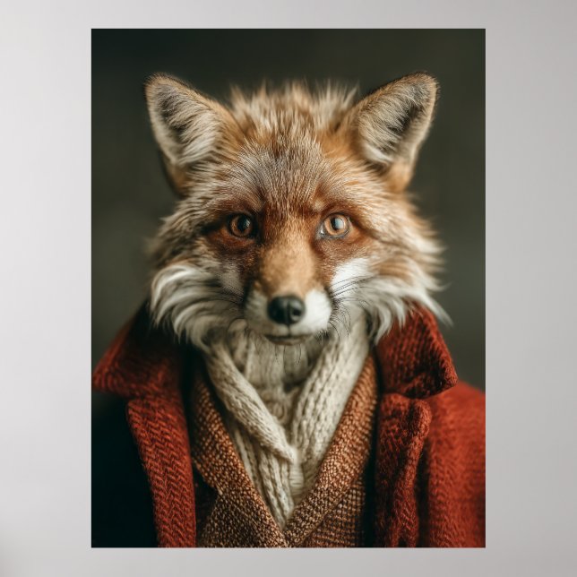 Dapper Fox in Cosy Style Poster (Vorne)