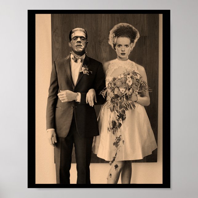 Dapper Frankenstein Wedding Day - Monster Hallowee Poster (Vorne)