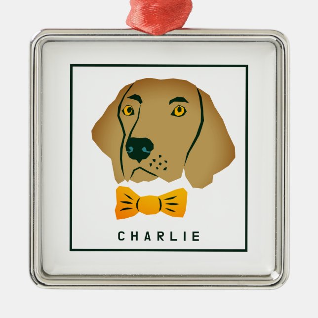 Dapper Golden Retriever Hund Custom Ornament Aus Metall (Vorne)