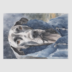 Dapper Great Dane in Downpour Seidenpapier