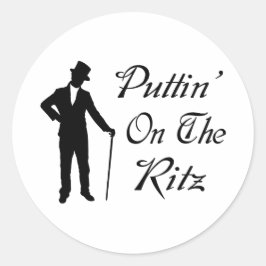 Dapper Man Puttin über das Ritz Runder Aufkleber