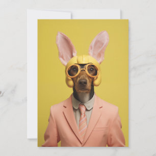 Dapper Oaster Bunny Dog Einladung