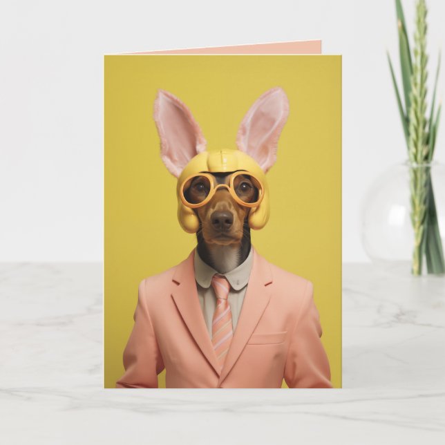 Dapper Oaster Bunny Dog Einladung (Vorderseite)