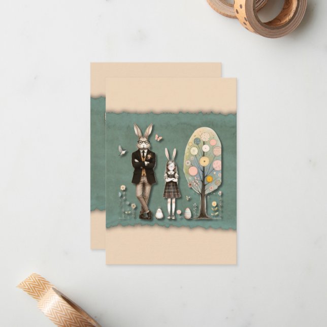 Dapper-Ostermerkarte Mitteilungskarte (Vorderseite/Rückseite Beispiel)