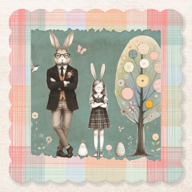 Dapper Rabbit Coasters Untersetzer (Vorderseite)
