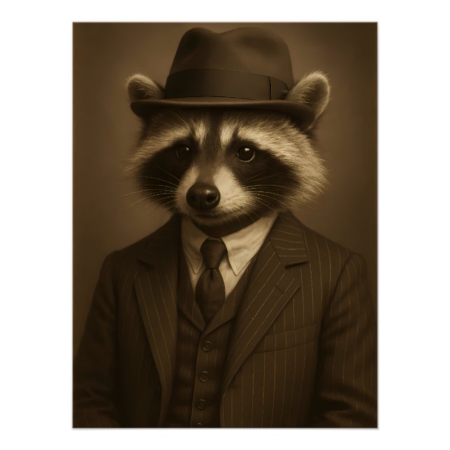 Dapper Raccoon Poster (Vorderseite)