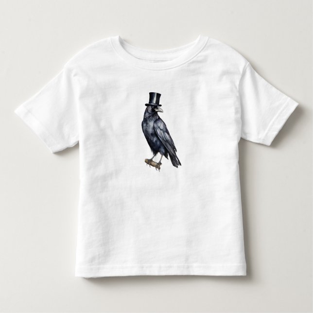 Dapper Raven in Bloom Kleinkind T-shirt (Vorderseite)