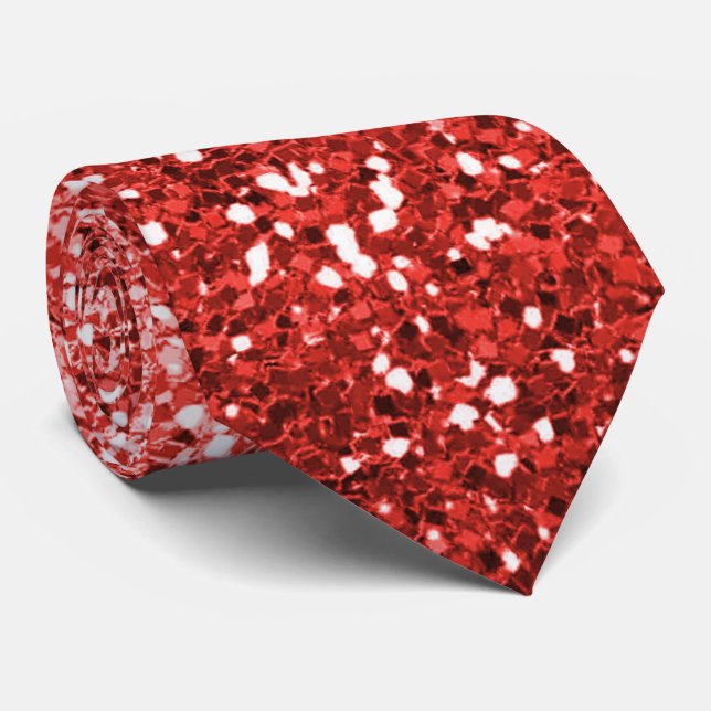 Dapper Red Ombre Sparkle Neck Tie Krawatte (Gerollt)