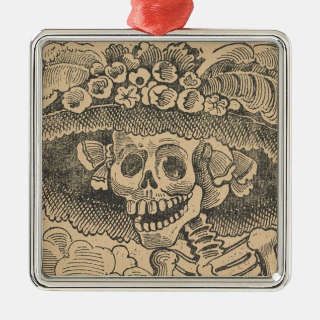 Dapper Skeleton (Calavera Catrina) (Eleganter Schä Ornament Aus Metall (Vorne)