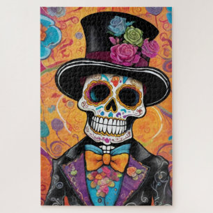 Dapper Sugar Skull Skelett: Tag der Toten Puzzle