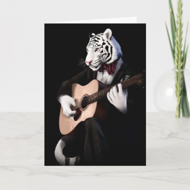 Dapper Tiger – Sophisticated Greeting Card Karte (Vorderseite)