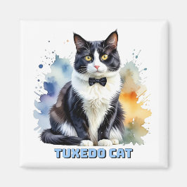 Dapper Tuxedo Cat Magnet
