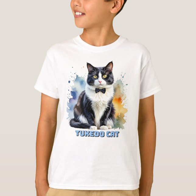 Dapper Tuxedo Cat T-Shirt (Vorderseite)