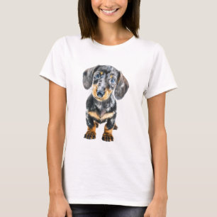 Dapple-Dackel-Welpen-Porträt Frauen T-Shirt