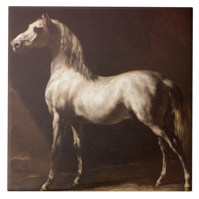 Dapple Gray Horse (von Théodore Géricault) Fliese (Vorderseite)