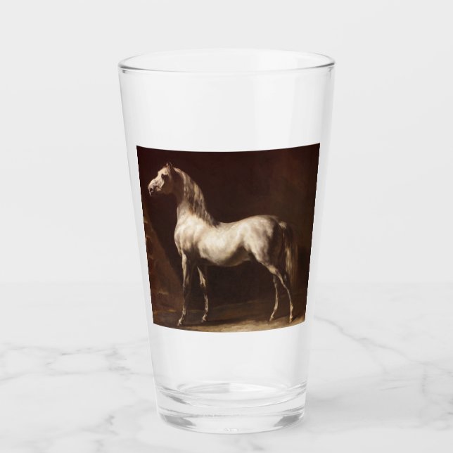 Dapple Gray Horse (von Théodore Géricault) Glas (Vorderseite)