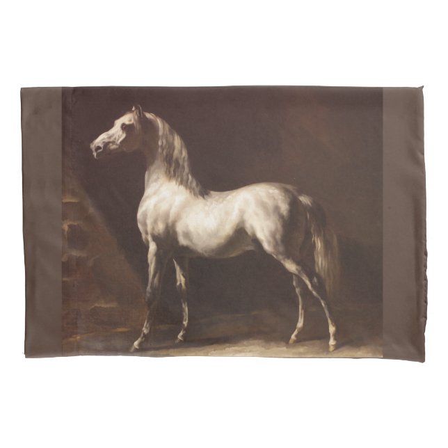 Dapple Gray Horse (von Théodore Géricault) Kissenbezug (Vorderseite-Links)