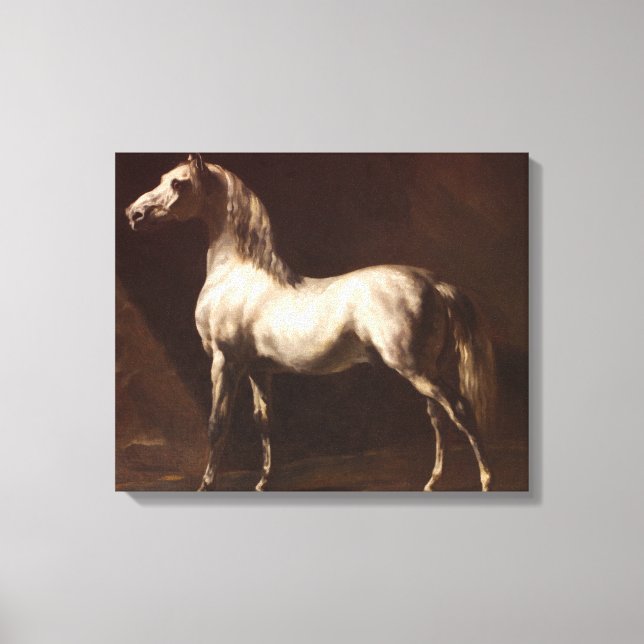 Dapple Gray Horse (von Théodore Géricault) Leinwanddruck (Vorderseite)