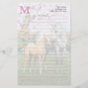 Dapple Gray Quarter Horse Mare Palomino Foal Briefpapier