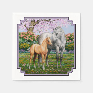 Dapple Gray Quarter Horse Mare Palomino Foal Serviette