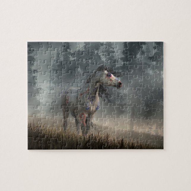 Dapple Gray War Horse Puzzle (Horizontal)